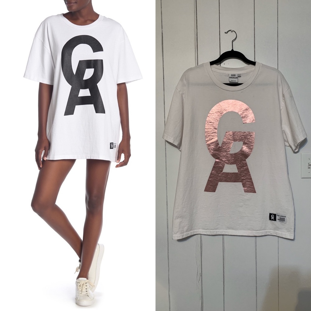 Good American Oversized Logo Tee